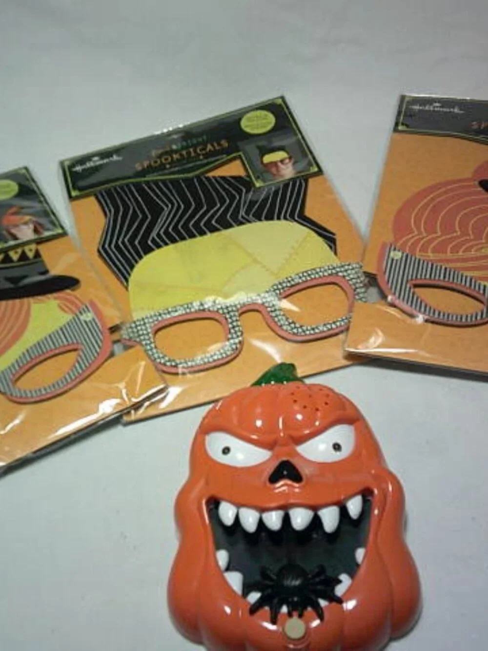 NEW LOT 3 HALLMARK SPOOKTICALS NOVELTY GLASSES & TALKING DOORBELL FLASHING EYES